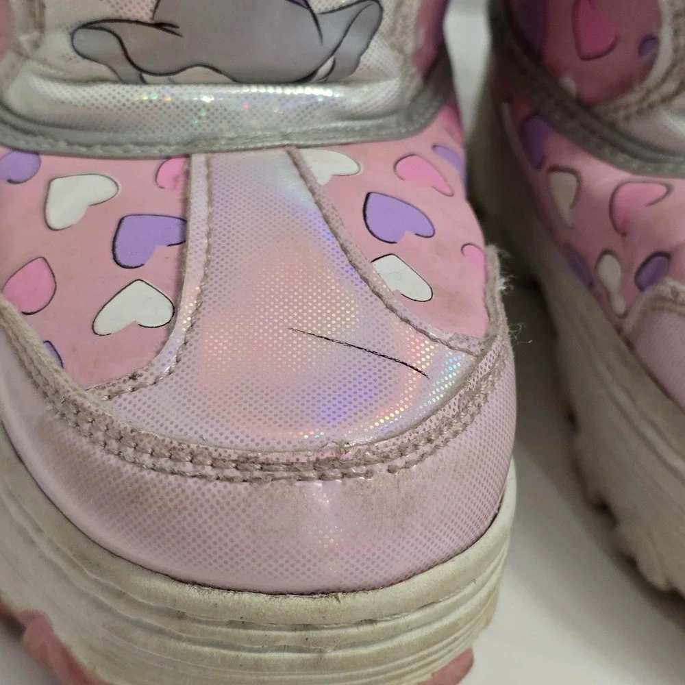 Girls Minnie Mouse Unicorn Pink Winter Snow Boots Size 10 Disney Shimmery Sequin
